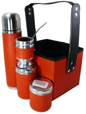 Set matero con canasta color naranja
