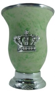 Mate calabaza color verde camuflajeado con corona por mayor