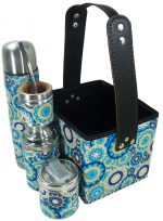 Set matero con canasta con mandalas azules