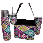 Set matero con canasto diseño de Mandalas y triangulos