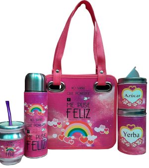 Set matero mini de 5 piezas con diseño Feliz