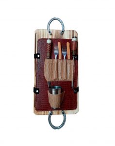 Set de asado 2 herraduras croco bordo