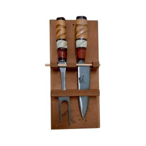 Set de cubiertos para asado con soporte de pared