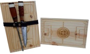 Set de asado deportivo grabado Belgrano