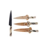 Cuchillos de acero al carbon mango trenzado por mayor de 12 cm