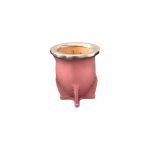 Mate camionero rosado con virola de aluminio lisa