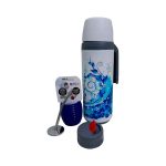 Termo matero atom con diseño azul y mate sónico