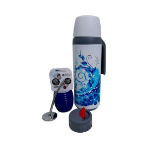 Termo matero atom con diseño azul y mate sónico
