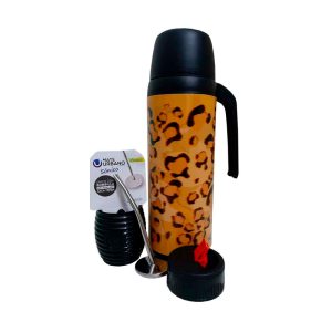 Set matero Atom con termo diseño animal print y mate sonico