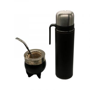 Combo matero uruguayo con termo y mate imperial con bombilla de alpaca