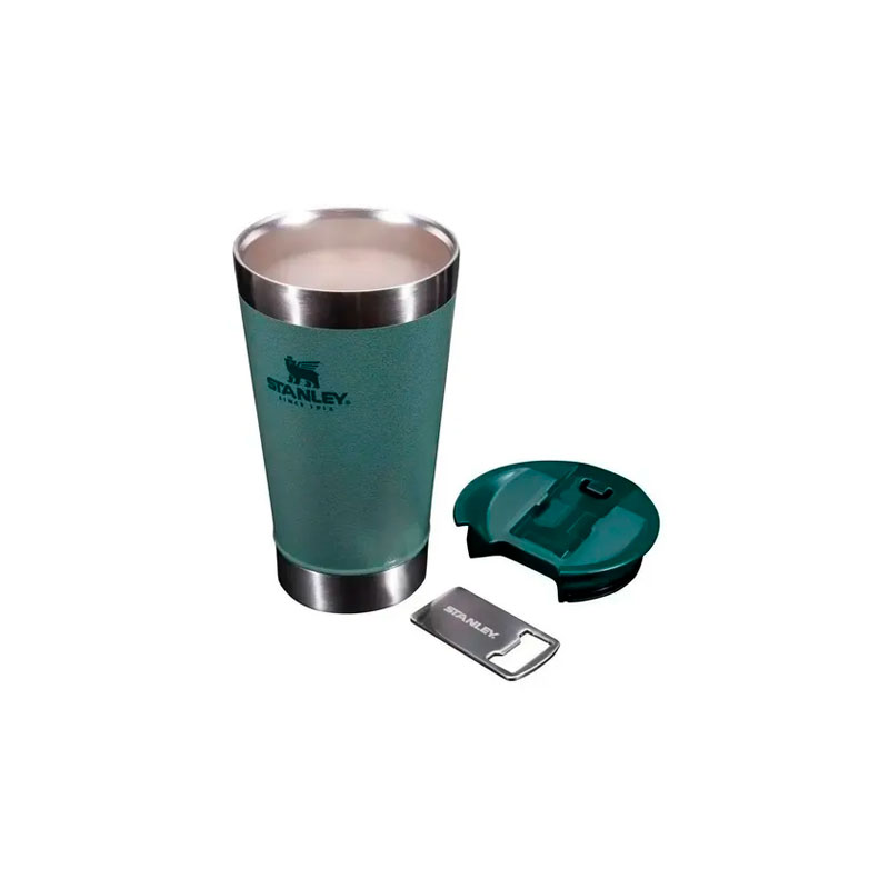 Vaso termico cervecero verde Stanley con destapador por mayor