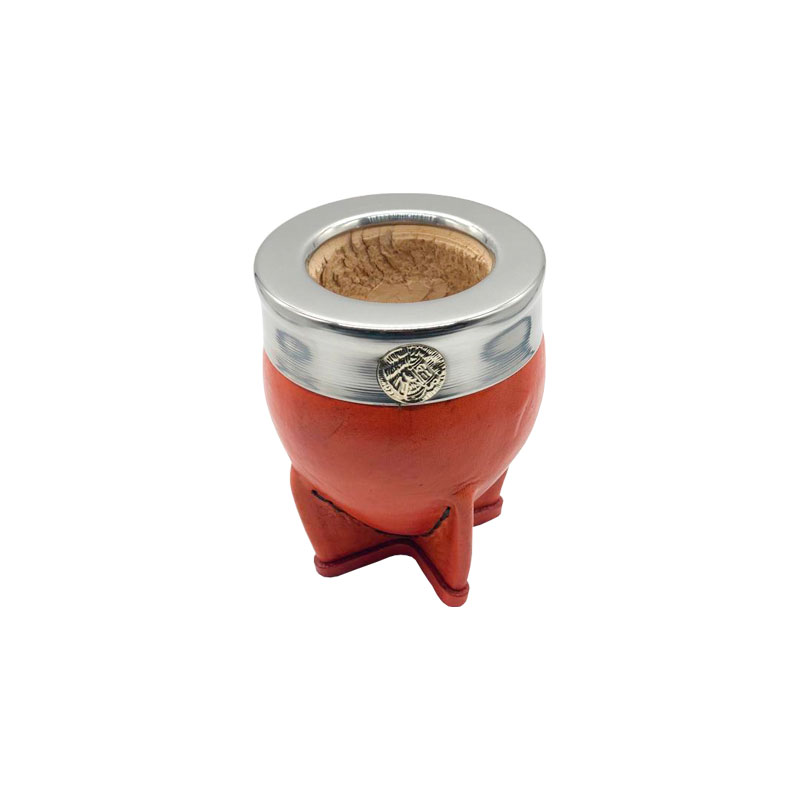 Mate imperial naranja virola de acero inoxidable